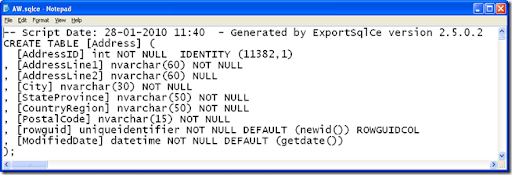sql server compact 3.5 sp2 error 1603